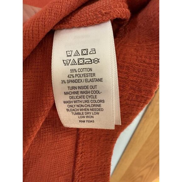 Cynthia Rowley Burnt Orange Faux Wrap Dress Small Fall Textured Knit Sleeveless - Picture 4 of 5